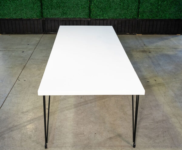 White Hair Pin Dining Table